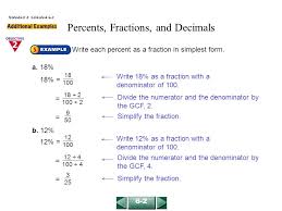 Fraction chart 1 100 fraction chart equivalent fractions. Write Each Fraction As A Percent When Necessary Round To The Nearest Tenth Of A Percent Course 2 Lesson 6 2 A Divide The Numerator By The Denominator Ppt Download