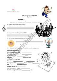Don't look back in anger is a song by english rock band oasis. Listening Activities Don T Look Back In Anger Oasis Esl Worksheet By Daniela Damari Peralta Soto