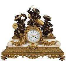 French Antique Ormolu Patinated Bronze And Marble Mantel Clock In 2021 Antique Ormolu French Antiques Mantel Clock