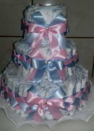 Como fazer bolo de fraldas. Bolo De Fraldas Cha Revelacao Elo7