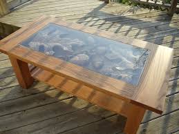 Custom Carved Coffee Table Oak Leaf And Acorn Carving Made From Oak Mission Style Coffee Table With Hand Carved Cottage Table Oak Coffee Table Coffee Table