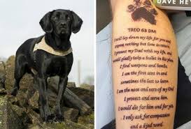 I miss her and think about her every day. i got this tattoo one year to the day after having to put my dog down. Military K9 Handler Honors Dog With Special Tattoo Life With Dogs