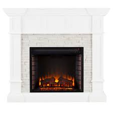 Southern Enterprises Maison Convertible Electric Fireplace Fireplace Console Faux Stone Electric Fireplace Electric Fireplace