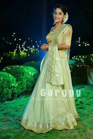 Kerala Bridal Lehenga Engagement Wear From Garggy Fascino Boutique Kerala Style Offwhite Design Uniquely D Indian Fancy Dress Bridal Lehenga Lehenga Skirt