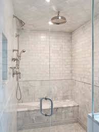 Suzie Pickell Architecture Seamless Glass Shower With Marble Bench Marble Subway Tiles Shower Tile Tile Bathroom Bathroom Inspiration