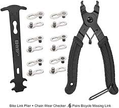 Bike Link Plier Chain Wear Gauge 6 Pairs Bicycle Missing Link Chain Plier Quick Link Plier For 6 7 8 9 10 Speed Chains R Bicycle Chains Bicycle Bike Tools