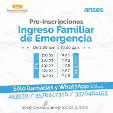 Es un bono de $10.000 que busca paliar el impacto de la emergencia sanitaria sobre la economía de las familias argentinas más. Ingreso Familiar De Emergencia Preinscripciones Abiertas Municipalidad De Arroyito