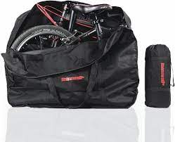 Amazon.com : AMOMO Folding Bike Bag 14 inch to 20 inch Bicycle Travel  Carrier Case Box Carry Bag Pouch Bike Transport Case (Black) : Sports &  Outdoors