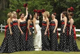 38 Chic Polka Dot Bridesmaids Dresses Happywedd Com Red Bridesmaid Dresses Polka Dot Wedding Bridesmaid