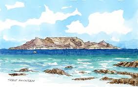 Table Mountain South Africa Art Print From An Original Etsy South Africa Art Africa Painting Africa Art