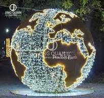 Giant Outdoor Motif LED Lights 3D Christmas Decoration Round Globe Arch  Street Decorative Lighting Customized
