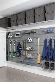 Sports Equipment Overhead Storage Organization Garageguru Slat Wall Garage Storage Solutions Diy Garage Storage Garage Organization Tips