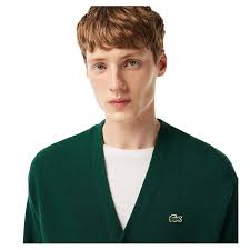 Lacoste Green Cardigan Men Lacoste Cardigan Mens Lacoste AH0397 Cardigan  Green Dressinn
