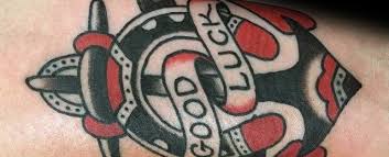A four leaf clover is the shape of the shamrock tattoo, bringing you good fortune and luck. 40 Good Luck Tattoos For Men Lucky Design Ideas