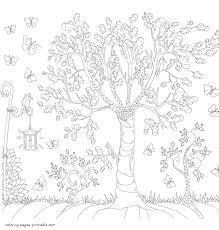 Download Trees And Butterflies Adult Colouring Pages Coloring Pages Printable Com