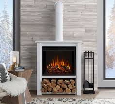 Led fire and ice electric fireplace with remote in black form and function perfectly align in this form and function perfectly align in this sleek fire and ice electric fireplace by northwest. Hollis 32 Electric Fireplace Pottery Barn