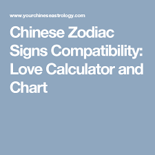 Chinese Zodiac Signs Compatibility Love Calculator And