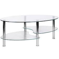 Clear large oval glass coffee table with shelf. Cara Oval Clear Glass Coffee Table Dining Glass Furniture
