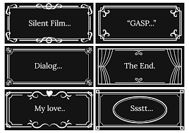 (you may be looking for episode title card.) in video media starting with silent films, title cards (also called intertitles) are shots of printed text edited into the photographed action at various points. Silent Film Dialog Template Vector 156688 Vector Art At Vecteezy