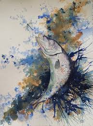 The Catch Painting Of A Barramundi In Gouache By Jeanne Barnes Sold Painting Artist Watercolor Art Face
