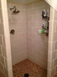 Glazed Tile Block Shower In Basement No Maintenance Glazed Tiles Basement Bathroom Basement