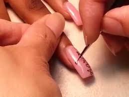 Red nails with the letter j. How Beautiful Cursive Writing Acrylic Finger Nails Youtube