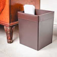 Chocolate Brown Leather Waste Basket Waste Basket Ebern Designs Basket