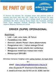 Info loker driver yang selalu update. Career Electronic City Indonesia Posts Facebook