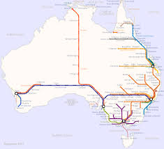 Map Of Australian Train Services Australian Maps Australia Map Train Map
