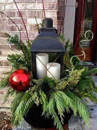 5 Holiday Decorating Tips For Small Patios Christmas Lanterns Christmas Urns Christmas Porch Decor