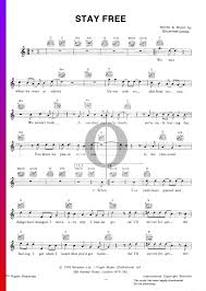 Elasticcomputefarm / pixabay / cc by 1.0 most of the sheet music found today was produced from the 18. Stay Free Sheet Music Piano Voice Guitar Pdf Download Streaming Oktav