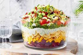 Layered Christmas Pasta Salad Recipe Christmas Pasta Salad Recipes Pasta Salad Recipes