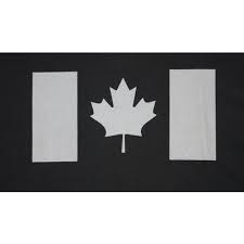 The flag of canada, a red stylized maple leaf with 11 points at the centre of a white background and vertical red bands on the left and right side, not only represents the cultural heritage of the nation but. Grey Canada Flag On Black T Shirt Poco Military And Outdoor Supplies