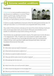 Primaryleap Co Uk Extreme Weather Conditions Hurricanes Worksheet Reading Comprehension Extreme Weather Esl Reading