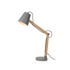 Usb table desk lamp, grey bedside nightstand lamp review, great quality, look fantastic and very co ► i would highly recommend this product on. Lucide 03601 01 36 Tony Scandinavian Metal Grey And Light Wood Desk Lamp Ideas4lighting Sku17765i4l