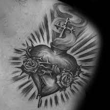 50 Thorn Tattoos For Men Sharp Design Ideas Sacred Heart Tattoos Thorn Tattoo Heart Tattoos Meaning