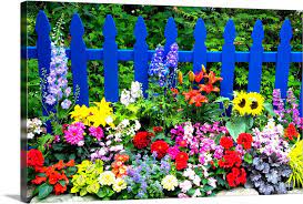 See more ideas about fence, garden fence, garden fencing. Flower Garden And Picket Fence Wall Art Canvas Prints Framed Prints Wall Peels Great Big Canvas