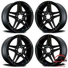 Set Of 4 Mercedes C Class 2012 2016 18 Factory Original Staggered Wheels Rims Wheel Rims Mercedes C Class 2015 Mercedes Black
