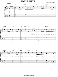 When considering easy classical piano pieces, romantic composer edvard grieg's morning mood from peer gynt op.13 is a good choice because of its use of patterns. Simple Gifts Sheet Music Shaker Hymn Sheetmusic Free Com