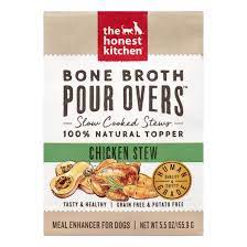 Crude protein (min) 4%, crude fat (min) 2%, crude fiber (max) 1%, moisture (max) 90% the honest kitchen pour overs are intended for intermittent or supplemental feeding only. The Honest Kitchen Bone Broth Pour Overs Chicken Stew 5 5 Oz Case Of 12 Walmart Com Walmart Com