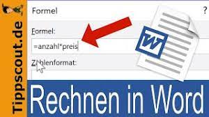 Verstecke funktionen in microsoft word: Rechnen Mit Word Mit Feldern Und Formeln Einfach Youtube