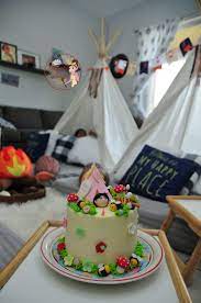 Happy camper sign, camper decor, farmhouse camper sign, farmhouse camping sign, camping tiered tray decor, camper life sign, rv gift ideas. Camping Themed Birthday Cake And Party Ideas Aaichi Savali