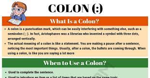 The colon is a punctuation mark consisting of two equally sized dots centered on the same vertical line. Colon When To Use A Colon With Colon Punctuation Rules 7esl Punctuation Rules Colon Punctuation Punctuation