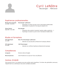 Exemple De Cv Boulanger Patissier