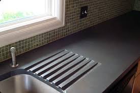 Drain Board On Cement Countertop Kitchen Remodel Countertops Concrete Countertops Kitchen Concrete Kitchen