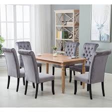 This gives a traditional classy look and also a rustic design. Upholstered Rustic Dining Chairs Set Of 2 38 5 X 19 5 X 17 5 Tufted High Back Padded Dining Chairs W Solid Wood Legs Polyester Velvet Parsons Dining Side Chair For Kitchen Living Room S7128