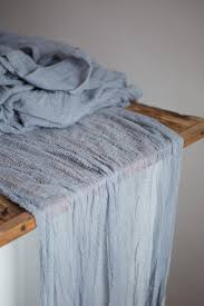 Dusty Blue Gauze Runner Centerpiece Cheesecloth Runner Rustic Etsy Sweetheart Table Decor Sweetheart Table Wedding Wedding Sweetheart Table Decor