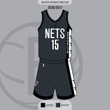The brooklyn nets will pay tribute to their team's rich history with a set of new alternate uniforms that are a throwback to the aba nets' stars and stripes kit that was worn from the six years the nets wore the uniform saw them play in three aba finals, and win the aba title twice, in 1974 and 1976. Nba Jersey Database Brooklyn Nets Alternate Remix Jersey 2016 2017