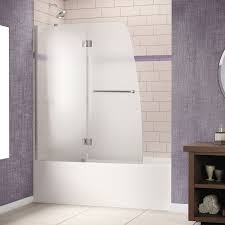 Dreamline Shdr 3148586 Fr Aqua Frameless Hinged Tub Door 48 X 58 With Frosted Chrome Frosted Glass Left Hand Showers Sho Tub Doors Glass Tub Shower Doors
