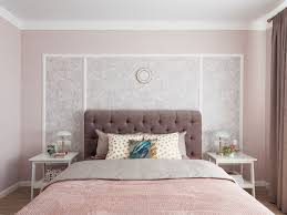 Charming patterns and fresh white accents adorn a solid grey base bedroom. 75 Beautiful Beige Bedroom With Pink Walls Pictures Ideas July 2021 Houzz